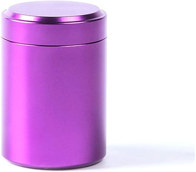 70ML Airtight Aluminum Stash Jar Herb Storage Container Tobacco Stash Box Pill Box,Purple