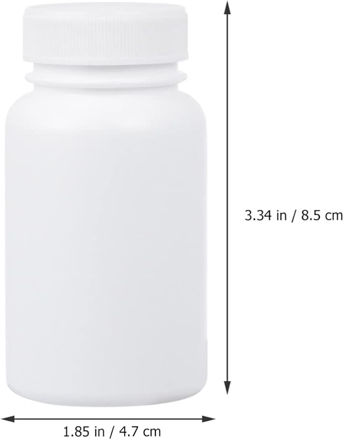 Lurrose 20Pcs 100Ml Portable Pill Bottles with Caps Moistureproof Lightweight Pharmaceutical Bottling for Travel and Home Pill Organizer