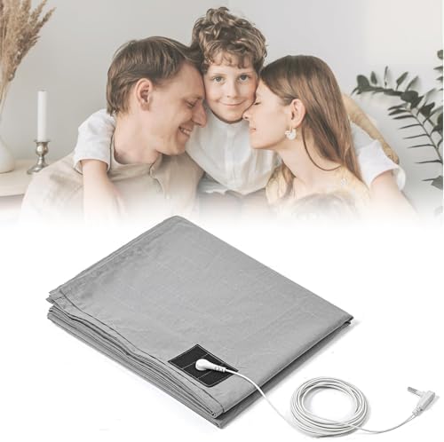 Grounding Sheets with Grounding Cord,Made with Premium Cotton and Pure Silver Threads,Conductive Fabric,Achieve Healthy Sleep(35x90 Inch)
