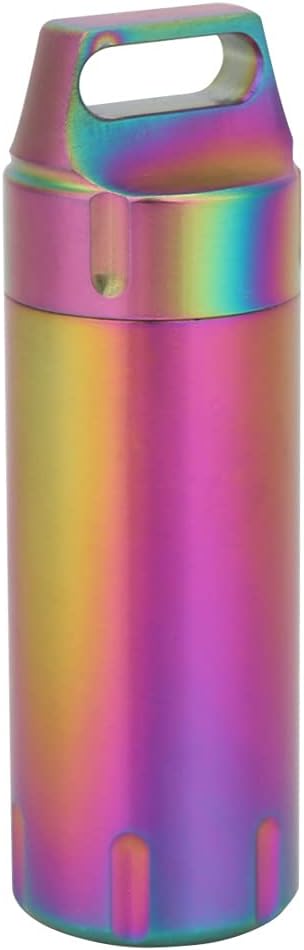 Organizers, Portable Box Case Stainless Steel Pills Case Container Bottles Keychain for Women Man Elderly Outdoor Sports Travel Holder (Colorful)