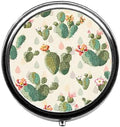 Watercolor Succulent Cactus Cute Pill Box/Pill case-Round Pill Box/case- Three-Compartment Pill Box/Pill case …