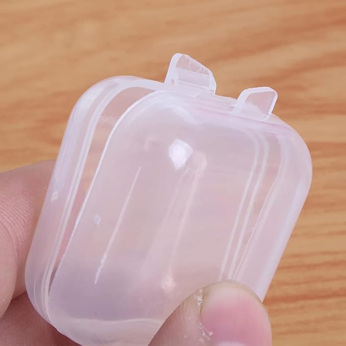 10 Pcs Mini Clear Plastic Boxes Transparent Pills Case Square Jewelry Bead Containers Empty Earplugs Box for Storage Small Items