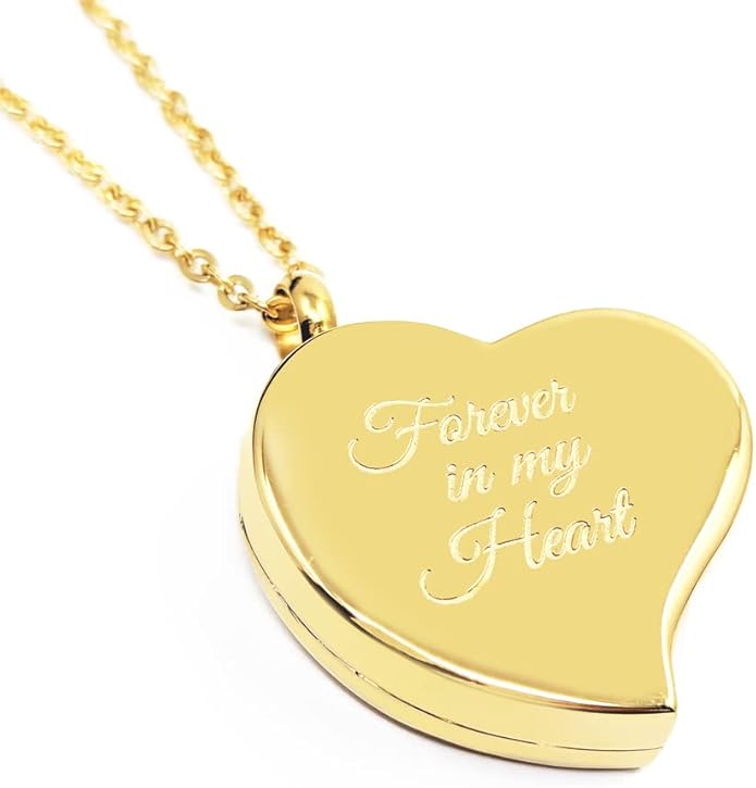 Amour Heart Pill Necklace - Polished Heart Locket with Strong Magnetic Closure - Medication Necklace - Keep Your Medication Securely with You at All Times - 26 Inch Chain