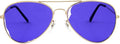 Aviator Style Color Therapy Glasses – Gold Metal Frame, UV400 Protection, Metal Hinges, Silicone Nose Pads – 10 Colors