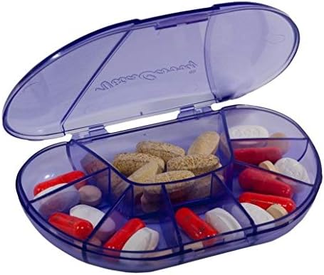 Multi-Day Vitacarry 8 Compartment Pill Box Holds up to 60 Pills Actual Size: 4.5”w X 3.0”d X .93”h (Purple)