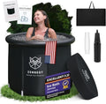 Upgraded 90 Gal Ice Bath Tub For Athletes - American Engineered Cold Plunge Tub Outdoor, 6-layer Insulated Inflatable Ice Tubs for Cold Plunge & Portable Bathtub For Adults - includes eBook