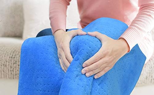 Weighted Heating Pad Fast-Heating Technology for Back/Waist/Abdomen/Shoulder/Neck Pain and Cramps Relief - Moist and Dry Heat Therapy with Auto-Off Hot Heated Pad by GOQOTOMO (19*24", Blue)