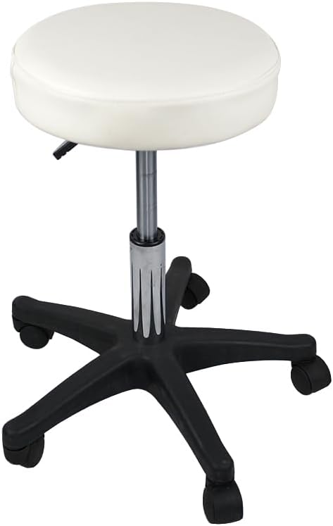 LEMY Professional Salon Stool,Hydraulic Adjustable Rolling Stool with Wheels,PU Leather Swivel Chair for Massage Spa Tattoo Facial Clinic,Ergonomic Design with Lumbar Support and High Mobility