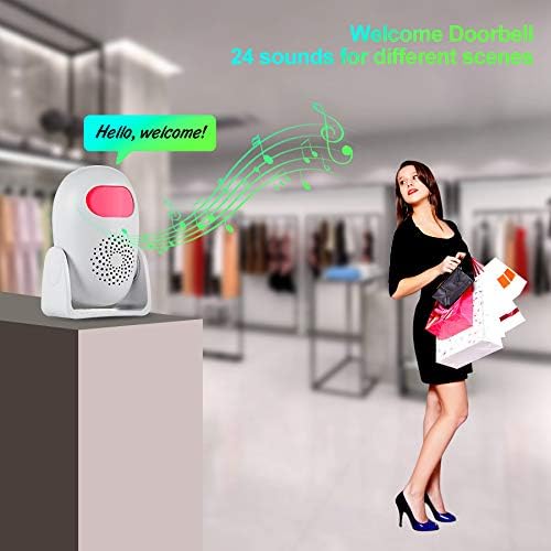 TOWODE Motion Detector Alarm Indoor Motion Sensor Alarm with Remote Control 110dB 4 Volume Levels Motion Detector Alert for Home Shop Store (1 Motion Detector, 1 Remote Control)