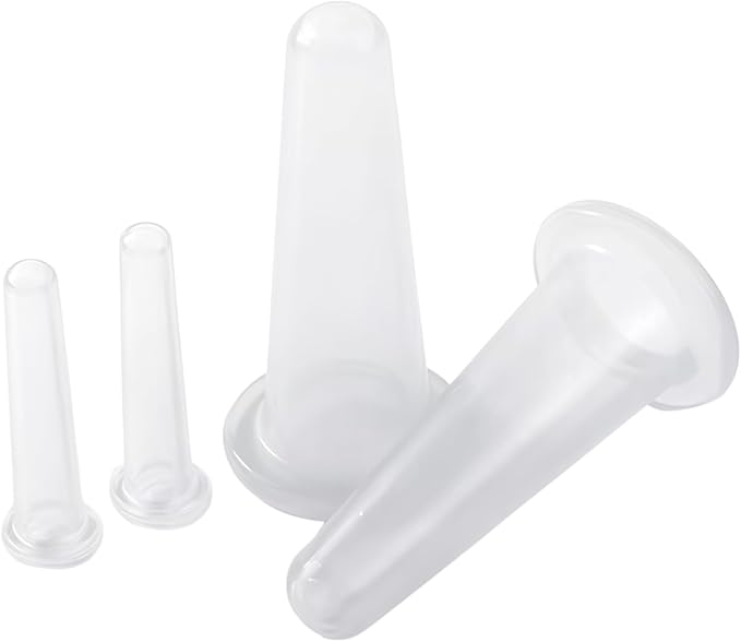 4Pcs Transparent Massage Cupping Set Silicone Mini Facial Cups Face Massager Helper Skin Care Neck Back Eyes Massaging Cup Safe to Use, Don't Worry About Burns Health Care Products
