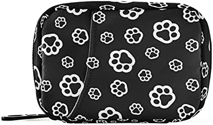 Pill Case Dog Paw Print Animal Foot Portable Medicine Organizer Box Bag Compartment Vitamin Supplement Holder Dispenser for Travel, 8 Compartments