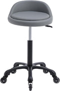 Rolling Salon Stool Chair with Back Support Hydaulic Height Adjustable on Swivel Wheels Heavy Duty for Hair Cutting Esthetician Tatto Beauty Spa Bar Lab Clinic Kitchen Office Home (Dark Gray)