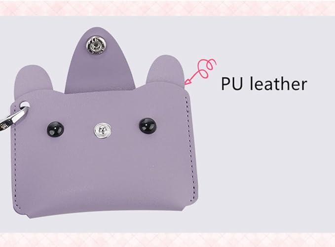 Birth Control Pill Case/Wallet PU Leather Medicine Holder Cat (Purple)