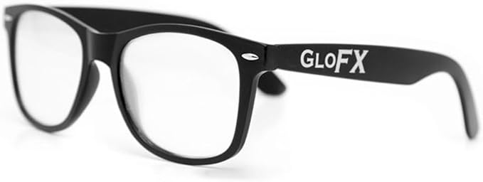 GloFX Ultimate Diffraction Glasses - Matte Black - 3D Prism Rainbow Effect - Great Edm, Festival, Concert, Fireworks, Christmas Lights, and Rave Accessory - Matte Black Frames