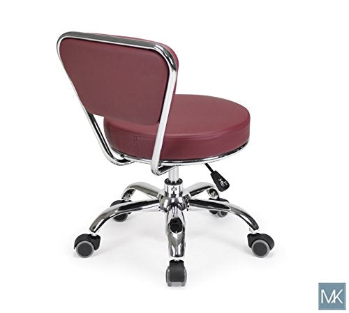 MAYAKOBA Dayton Pedicure Stool (Red) Pneumatic, Adjustable Height, Perfect for Nail Salon, Pedicure spa