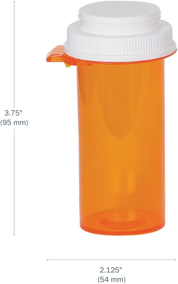 Ezy Dose Pill Box and Medicine, Vitamin Container & Vial, 20 Dram Storage, Child-Resistant Cap, Case of 145