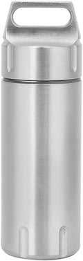 Organizers, Portable Box Case Stainless Steel Pills Case Container Bottles Keychain for Women Man Elderly Outdoor Sports Travel Holder (Steel Color)