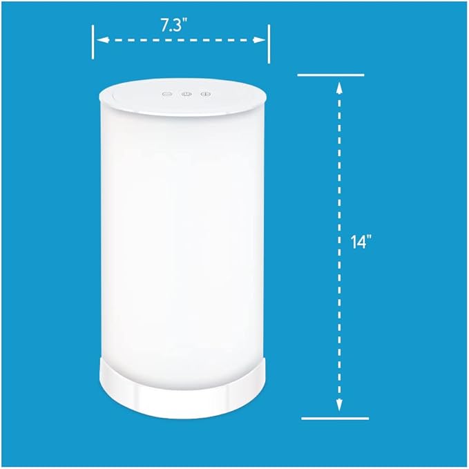 14 Inch Light Therapy Lamp, 10000 LUX 360 Degree Therapy Lamp, LED Bright White Light with Adjustable Height and Brightness to Fight Low Energy and Sunlight Deprivation, White
