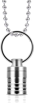 Micro Pill Holder with Keychain Necklace, Opret Titanium Pill Container for Travel Purse Pocket, Waterproof Pill Case for Emergency Aspirin & Nitroglycerin, Pill Necklace for Women and Men