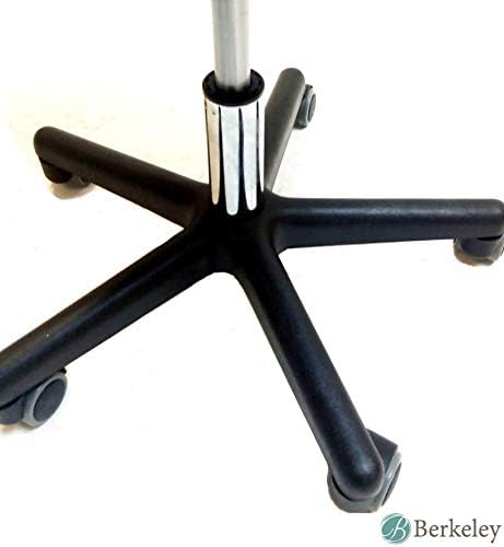 Terrell Office Stool (Black) with Adjustable Height 19" to 25" and Castors, Ideal for Office, Clinic, Tattoo Studio, Ultra Thick Cushion with Diameter 15”, Sturdy & Comfortable