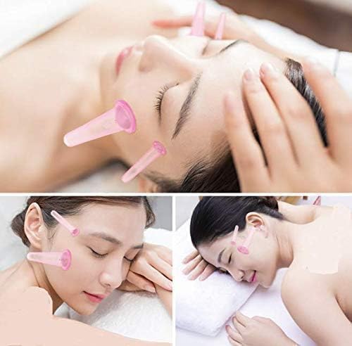 4Pcs Facial Cupping Therapy Set Anti Cellulite Silicone Vacuum Cupping Cups for Face and Eye Cupping Massage, Massage Tools (2 Small + 2 Large)