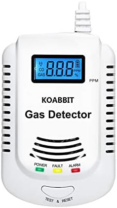 Combination Natural Gas and Carbon Monoxide Detector Plug in 2-in-1 Co Detector and Combustible Gas Detector,Propane,LPG,Gas Leak Detector for Kitchen/Home.