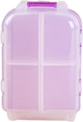 Beaupretty Three-layer Medicine Organizer Foldable Pill Box Large Capacity Plastic for Outdoor Travel Purple