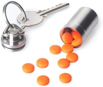 GUS Magnum Pill Fob, Made in USA, Stainless Steel Keychain Pill Holder, Larger Pill & Vitamin Holder