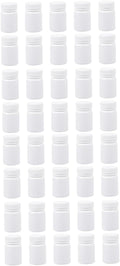 60 pcs Medicine Bottle Storage Holder Pill Capsules Empty Round Container with lid Refillable Bottle. Empty Bottles White polyethylene