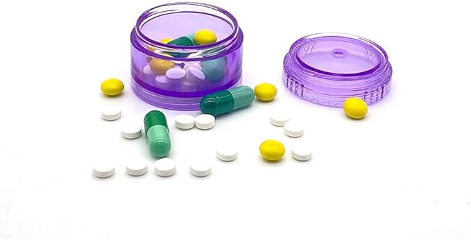HaiSea Weekly Travel Pill Planner-Monthly Pill Organizer, Daily Month Pill Box-Separate AM/PM Compartments Colors Vary (Purple)