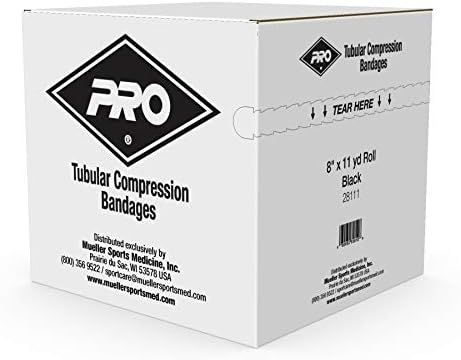 MUELLER Sports Medicine Tubular Knit Compression Bandage, Compression Sleeve Support for Men and Women, Cut-to-Fit, Machine Washable, Black, 8-Inches Wide