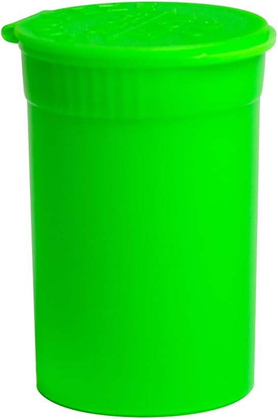 6 Dram Pop Top Bottles, Pill Storage Container, Multi-Color Pack, Airtight Seal, 720 Count (Green)