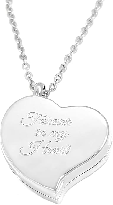 Amour Heart Pill Necklace - Polished Heart Locket with Strong Magnetic Closure - Medication Necklace - Keep Your Medication Securely with You at All Times - 26 Inch Chain