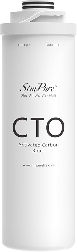 SimPure CTO Filter Replacement Cartridge for T1-400,T1-400ALK, T1-100, T1-100ALK, 6 Months Replacement Cartridge (1 Pack)