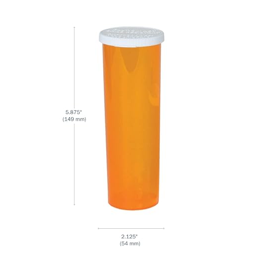 Ezy Dose Pill, Medicine, Vitamin Container & Vial | 60 Dram Storage | Child-Resistant Cap | Case of 70