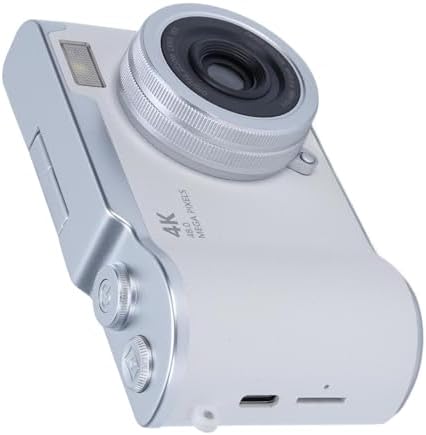 48MP Digital Camera, 1080P Video Camera, 8X Zoom, 2.4 Inch HD Flip Screen, LED Fill Light, Long Battery Life, with Multiple Functions for Entertaining Photography (White)