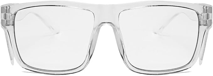 UV400 Photochromic Safety Glasses with Removable Side Shields, Blue Light Blocking