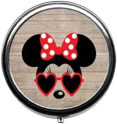 Cartoon Bow Little Mouse Pattern Cute Pill Box/Pill case-Round Pill Box/case- Three-Compartment Pill Box/Pill case …