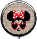 Cartoon Bow Little Mouse Pattern Cute Pill Box/Pill case-Round Pill Box/case- Three-Compartment Pill Box/Pill case …