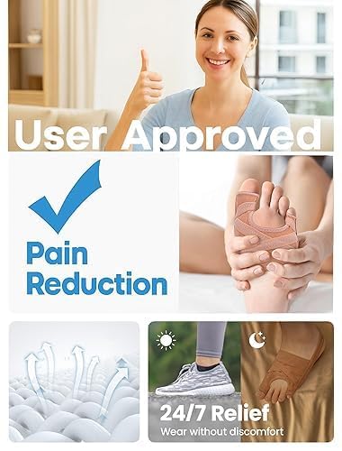 Bunion Corrector for Women & Men, Breathable Toe Straightener for the Thumb and Little Toe, Comfortable & Adjustable for Day/Night Use, Bunion Relief Splint(1 Pair)