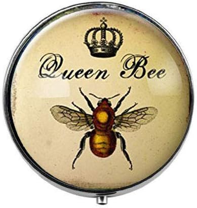 Queen Bee Royal Crown Insect - Royal Crown Insect Art Photo Pill Box - Charm Pill Box - Glass Candy Box