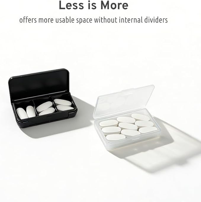 3pcs Transparent Slim Pill Cases, Small Compact Pill Organizer for Purse & Pocket, Very Thin and Lightweight Pill Box