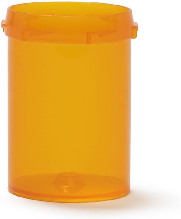 Empty Plastic Medicine Pill Bottles with Child Resistant Caps, 30 Dram Amber Plastic Vial Travel Pill Case Organizer, Pack of 12 (30 Dram)