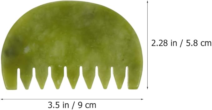 Healifty Jade Comb Scalp Massager - Fine Tooth Jade Scalp Comb for Hair Massage Tools and Spa Therapy - Handheld Gua Sha Tool for Relaxation and Buildup Removal 3.54X2.28X0.11In