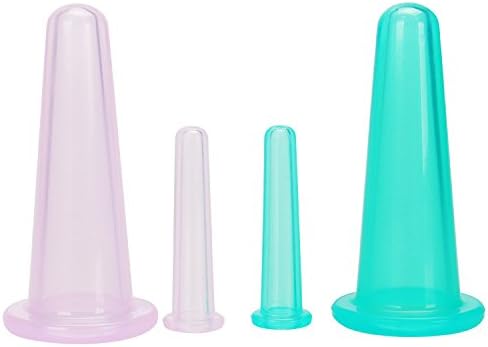 BWESOO 4Pcs Massage Cupping Set Silicone Mini Facial Cups Face Massager Helper Skin Care Neck Back Eyes Massaging Cup Safe to Use, Don't Worry About Burns Health Care Products (Purple)