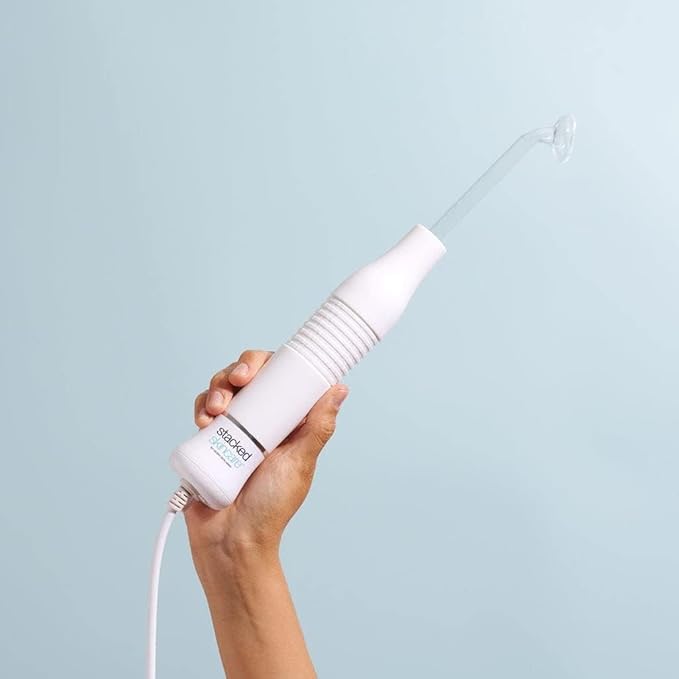 StackedSkincare High Frequency Facial Wand – Glass Electrodes for Cosmetic Skin Care & Scalp Use
