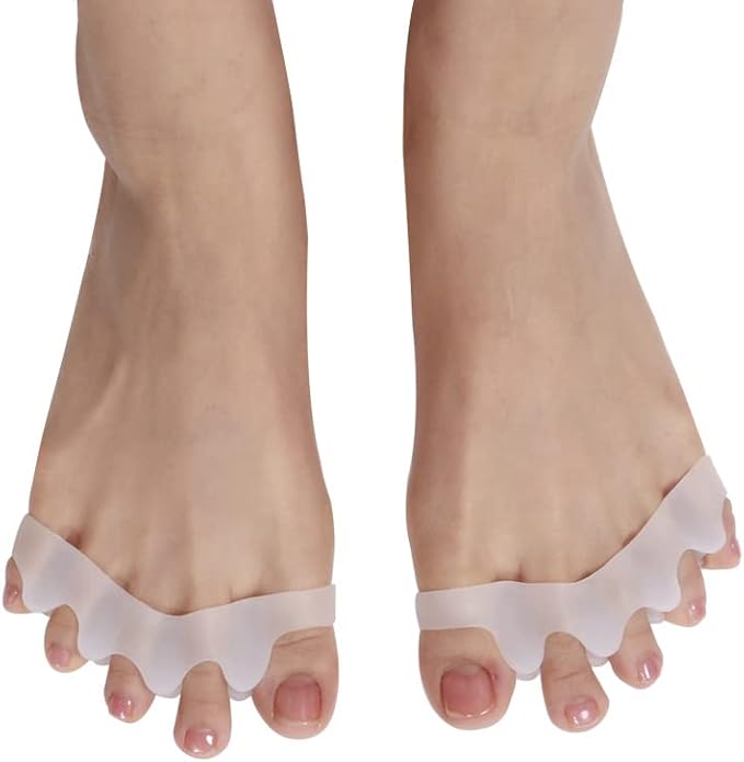 Children's Toe Separators for Functional Fitness Athletes - Toe Straighteners for Foot Pain Relief and Plantar Fasciitis - Fix Feet - Fix Toes - Fix Bunions - Toe Spacers for Crossfit White