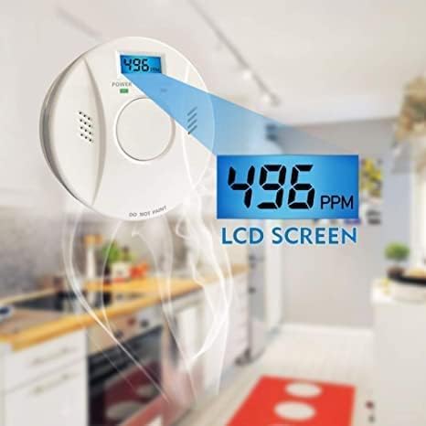 Smoke Detector and Carbon Monoxide Detector Co2 Detector Battery Powered with Test/Reset Button 2 Pack