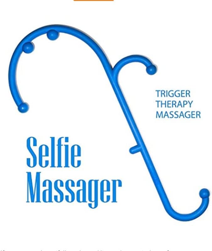 Mount Plus MP005 Back Massager Handheld Tool | Back and Neck Massager | Trigger Point Therapy Self Massage Tool | Fibromyalgia Pain Relief (2 Pack Blue)