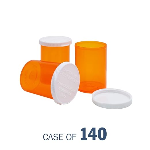 EZY DOSE Pill, Medicine, Vitamin Container & Vial | 30 Dram Storage | Child-Resistant Cap | Case of 140,30445